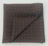 Sky Blue on Camel Pattern Wool Square Ascot GPWA-4